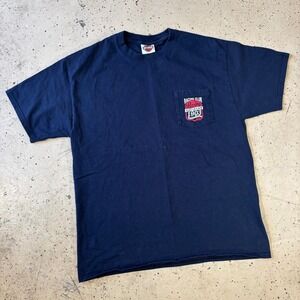 Harley Davidson Motorcycle Daytona Beach Navy Blue Pocket Biker T-Shirt Large